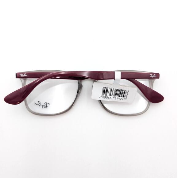 Ray Ban Unisex Full Rim Square Eyeglasses RB7074 Clear Grey Frame 52-18-145 - Picture 2 of 8